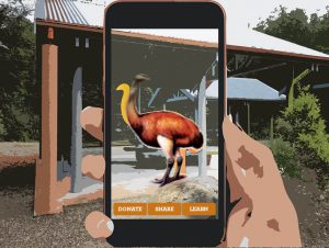 Seeing moa come to life with options to donate, share and learn more